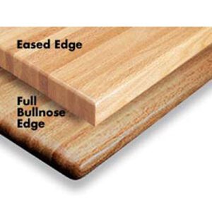 eased edge and full bullnose edge wood