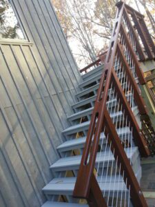 metal stairs and railing