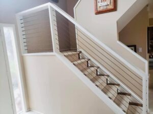 staircase with custom railing