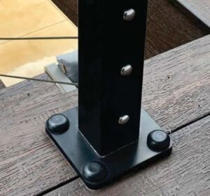 screws on a cable railing