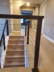 cable railing on top of a staircase